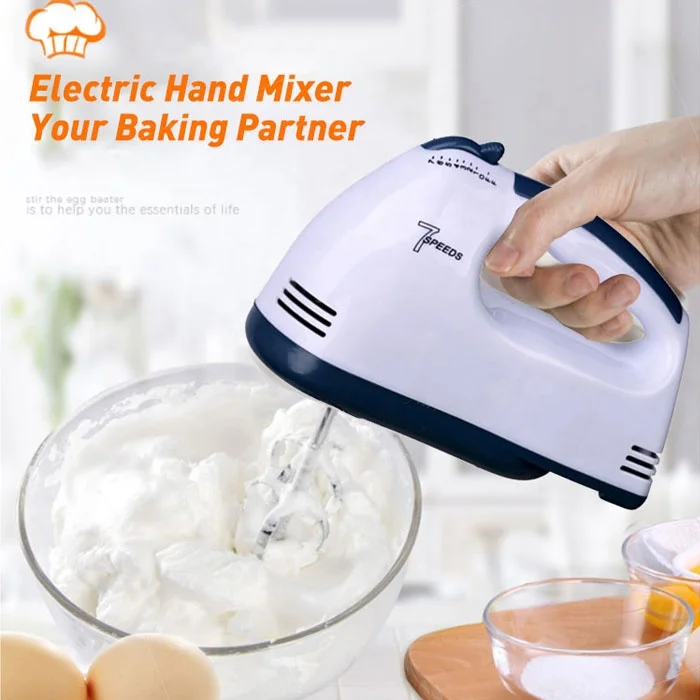 Electric Handheld Egg Whisk Blender Home Kitchen Food Mixer Egg Beater 7  Speed Food Mixer Table Stand Cake Dough Stir Mixer Electric Hand Mixer -  China Electric Hand Mixer and Cake Mixer