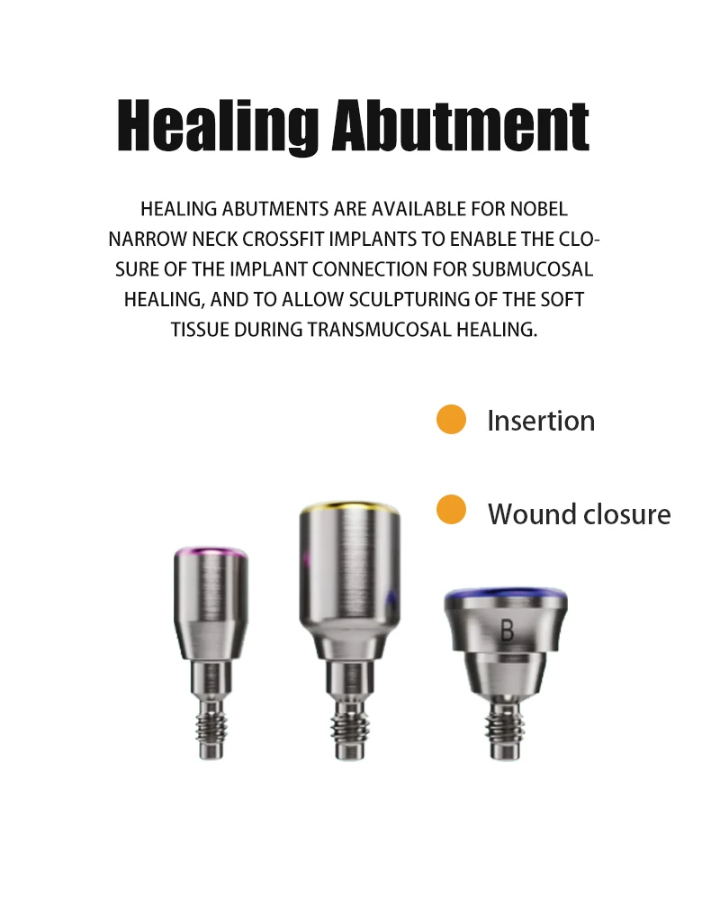 Nobel Dental Implant Abutment OEM Dental Fixture Healing Abutment Cementable Straight/Angled Abutment Impression Post Accessory details
