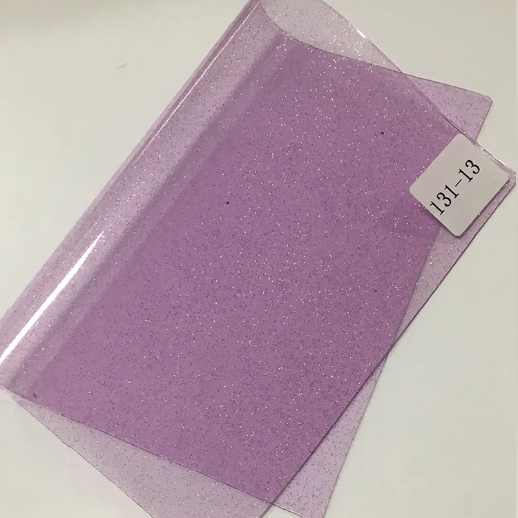 PlasticVinyl Roll Transparent Colourful PVC Soft Film with Glitter Powder for Dining Table Cover