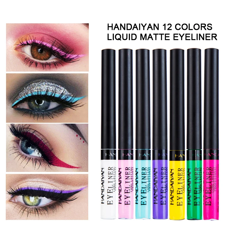 
 12 видов цветов Подводка для глаз быстросохнущая долговечная не Цветущая матовая подводка для глаз Яркая блестящая жидкая подводка для глаз Косметика по индивидуальному заказу  