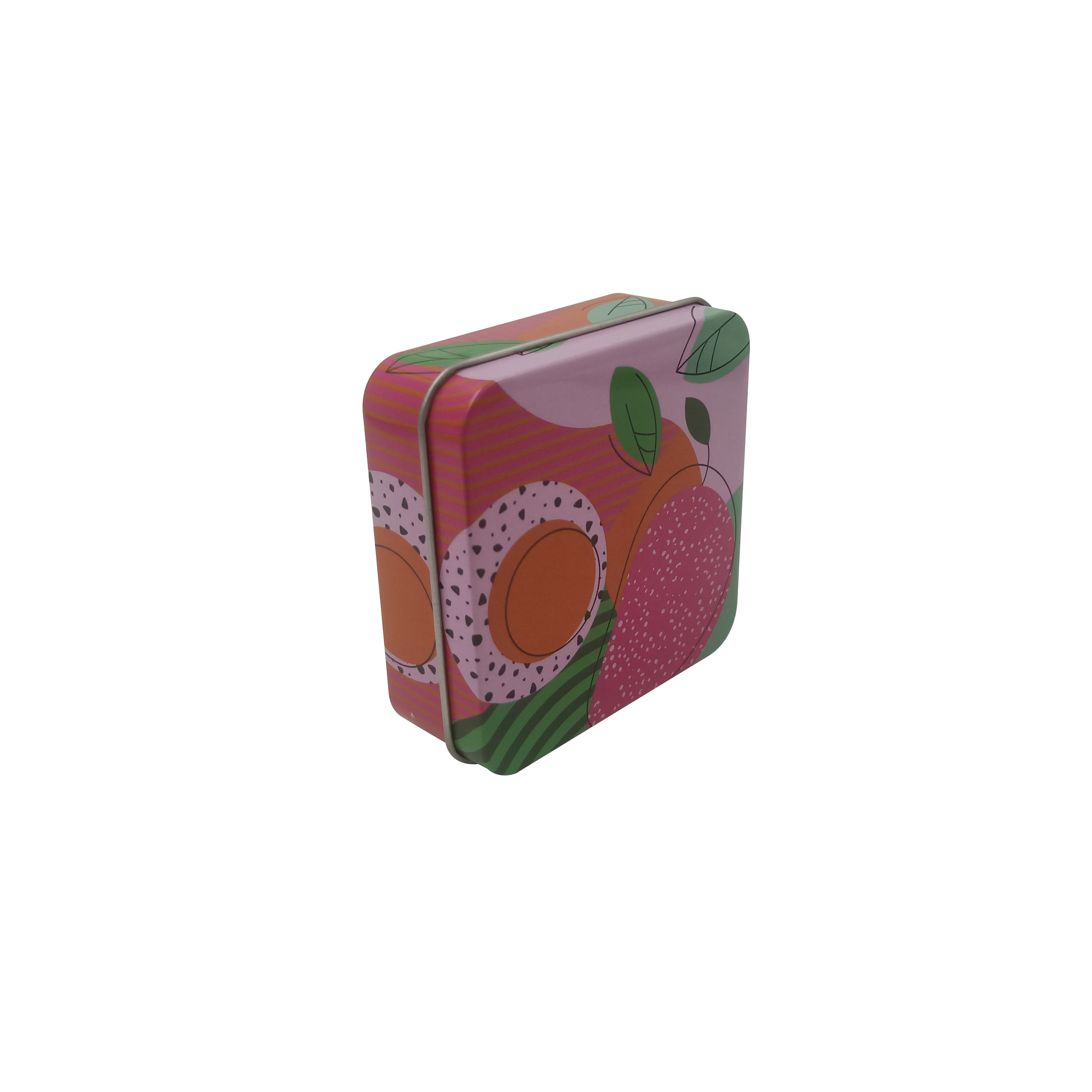 square shape tin can for candy coffee tea date cable earphone