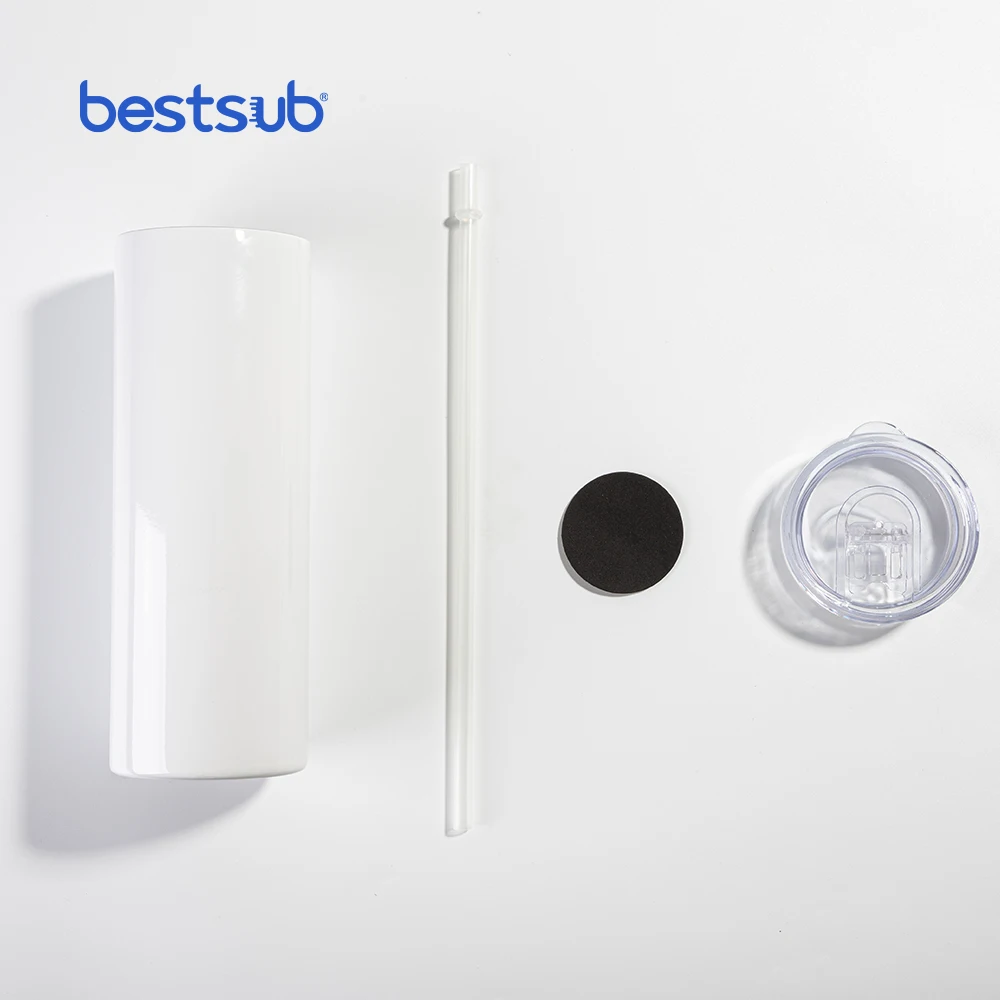 Lot De 20 Gobelets Vierges Fins Pour Sublimation Avec Couvercles Et