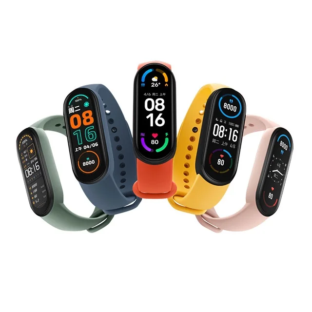 Оригинальный Xiaomi Mi Band 6 монитор сердечного ритма фитнес-браслет цветной экран Смарт-часы браслет глобальный