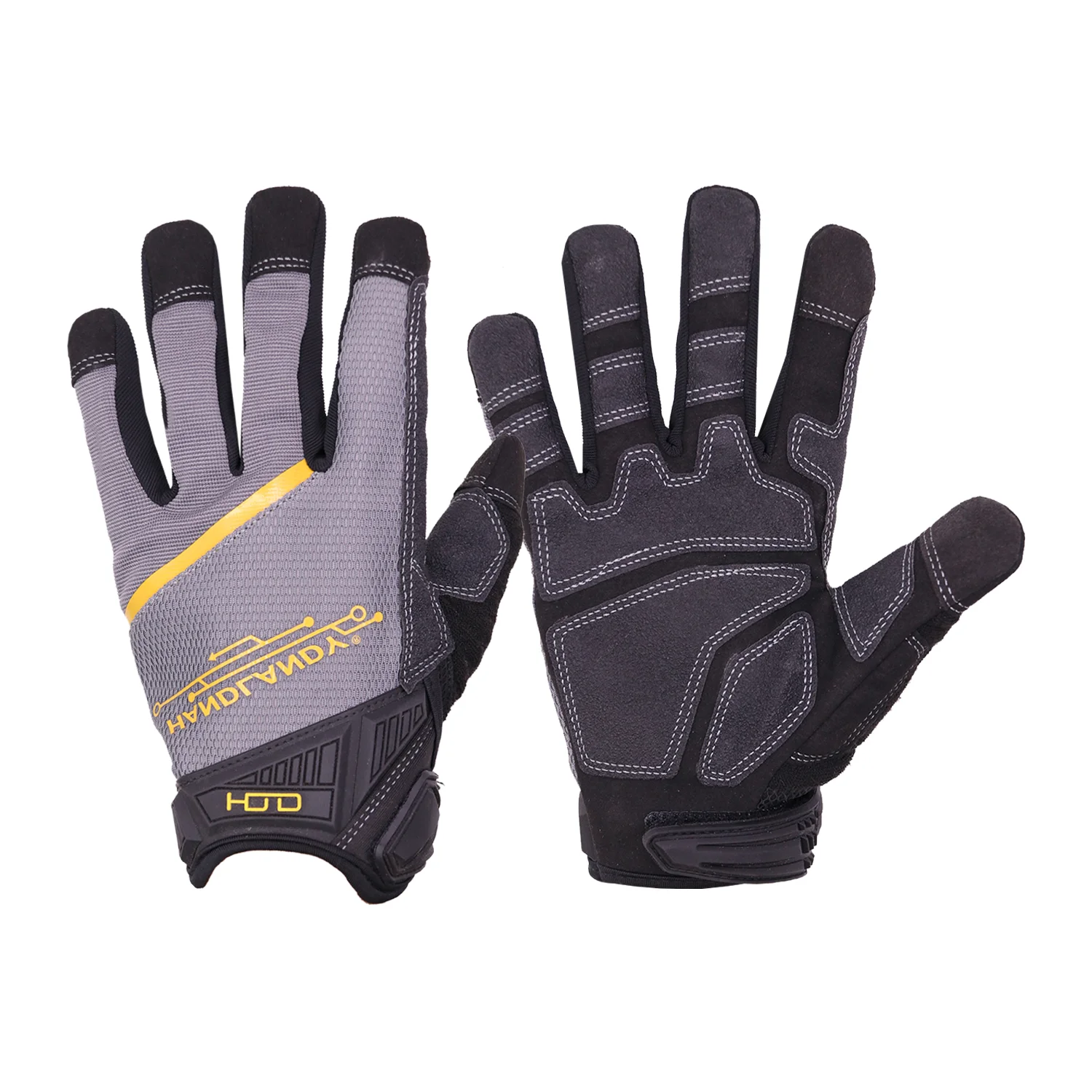 PRI Synthetic Palm Motorcycle Gloves Touch Screen Mechanic Gloves U-wrist Design Work Gloves Construction