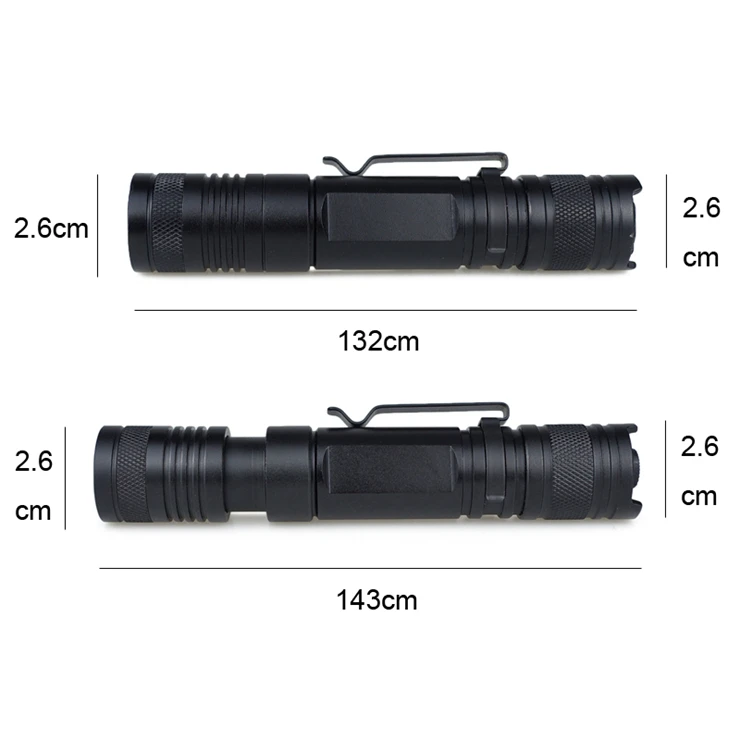 LED Torch Waterproof Rechargeable Mini Torch Clamp Flashlight