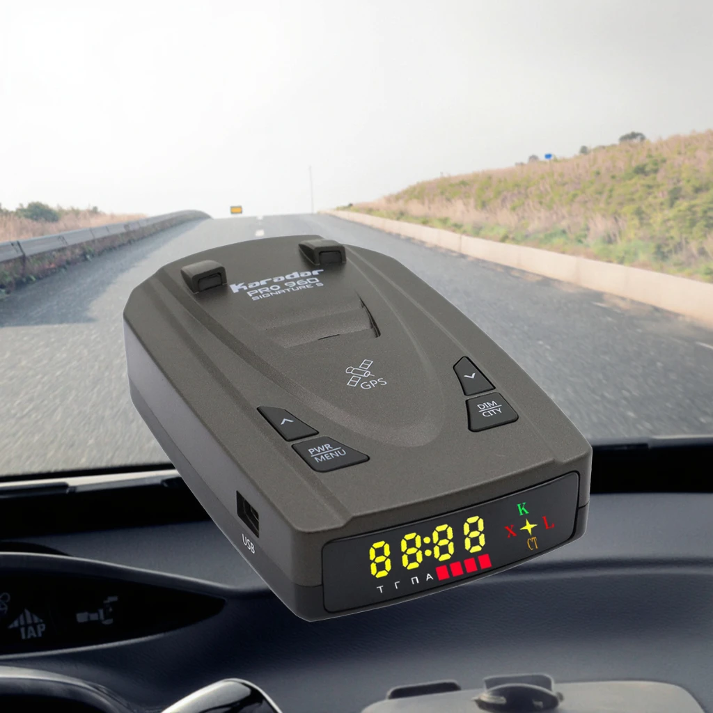 Car V7 16 Band Radar Detector With GPS & Laser Alert – 360° Anti-Police Voice Warning