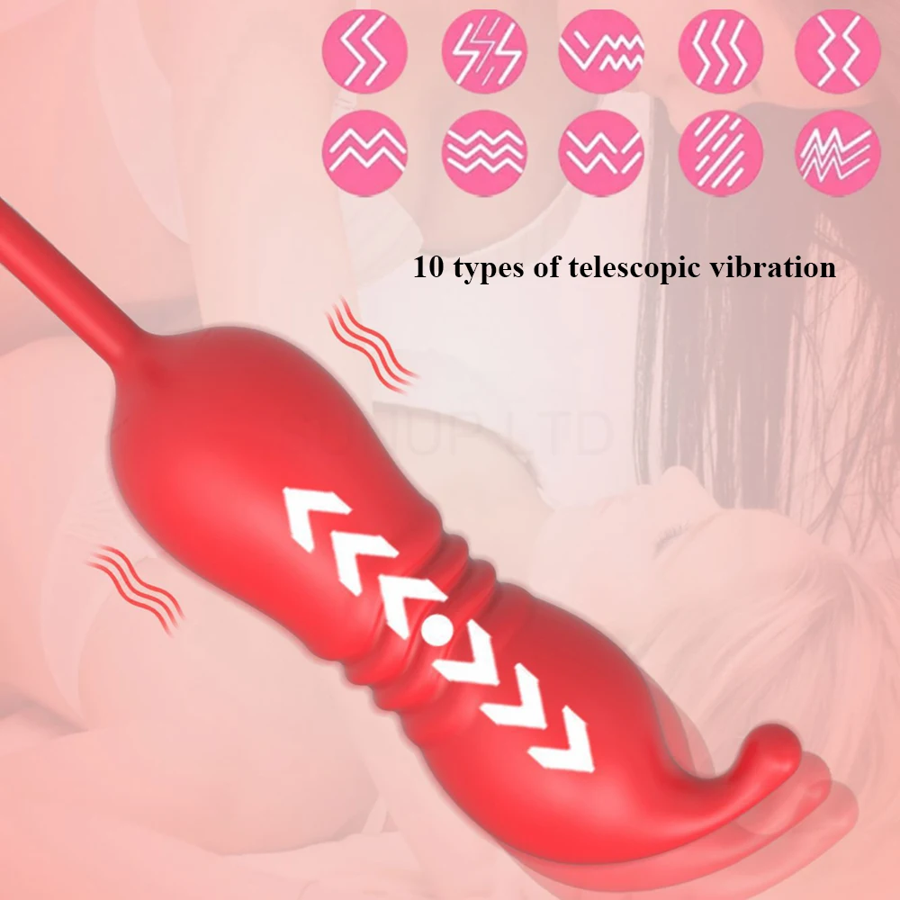 2 In 1 Silicone Usb Charging Vibrating Dual Jump Egg Red Vaginal