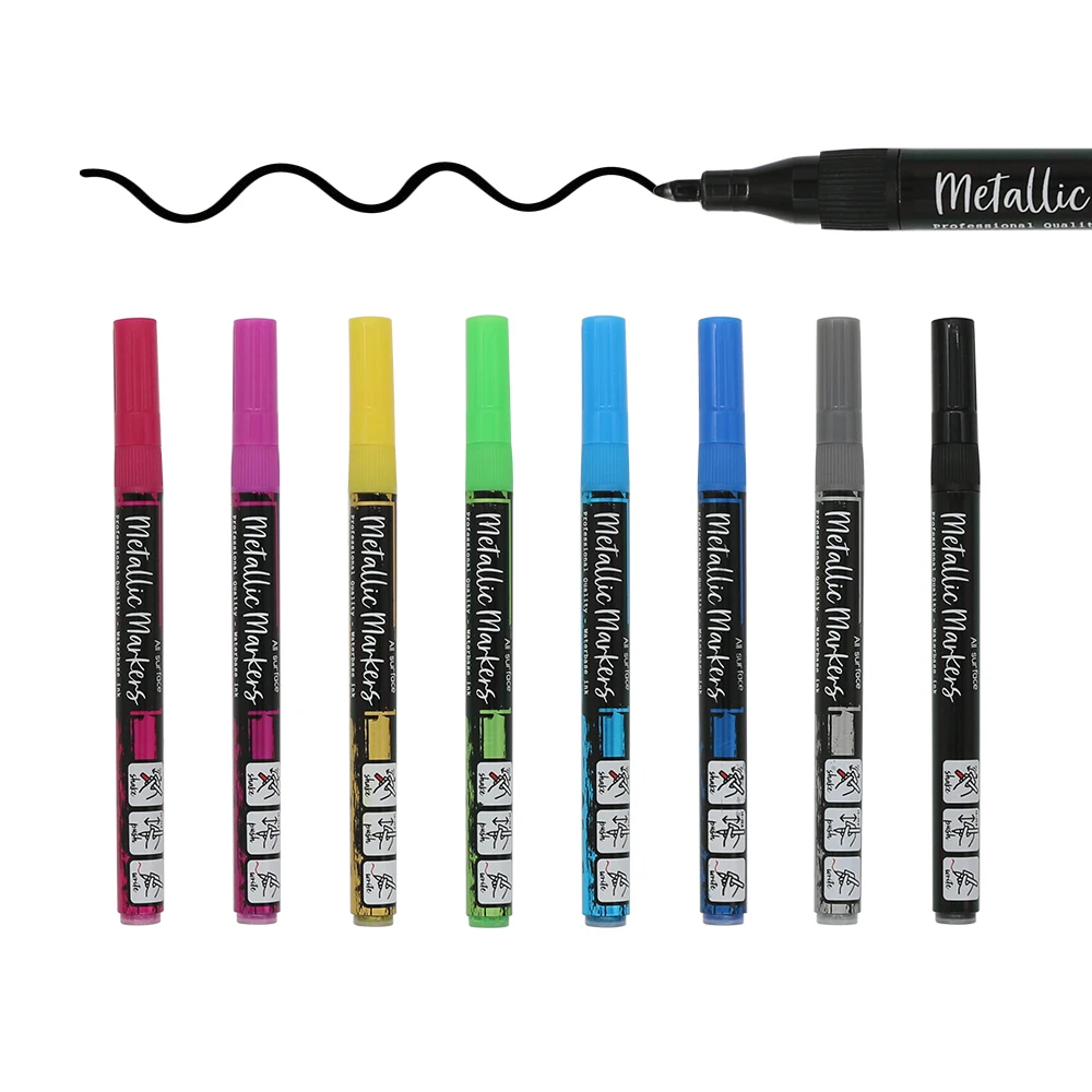 BECOL лидер продаж маркеры для перманентной художественной краски средний кончик металлический цвет маркер ручка поделок фотоальбом