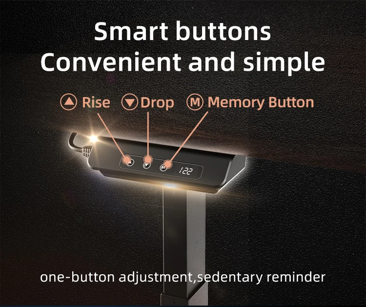 Icockpit Factory Price Home Office Sit Stand Desk Elegant Workspace Electric Height Adjustable Standing Desk with Black Frame