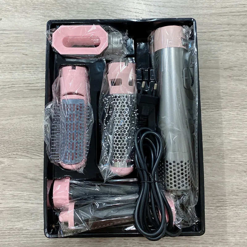Hot Air Styler Comb Curling Iron Roll Styling Brush Hair Dryer Blow 5 In 1 Rotating Brush With Nozzles 3 Heat Setting.jpg