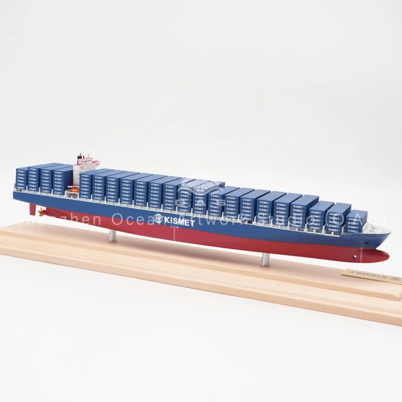 Highly detailed CSCL container ship model, perfect for shipping industry gifts and exhibitions. True-to-life design featuring the Pacific route livery, restoring real vessel structure and fine details. Made of durable materials with exquisite craftsmanship, ideal for corporate souvenirs, office displays and collector items. Customizable logo, color and scale. Professional factory product, supports bulk orders, ideal for shipping, logistics and forwarding companies.Amber@vesselmodel.com Tel: +86 18038048785