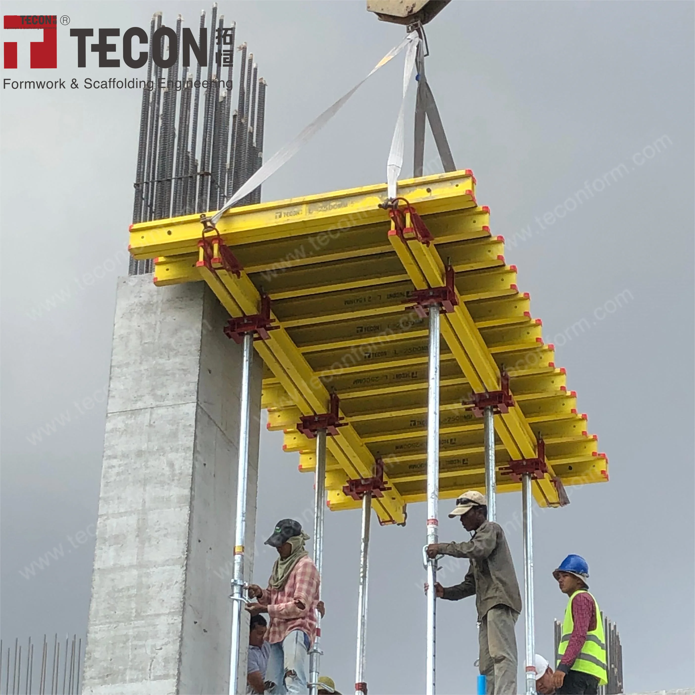 TECON Large Area Slab Flying Table Formwork System Timber Beam Doka Forms With Plywood for Concrete Construction