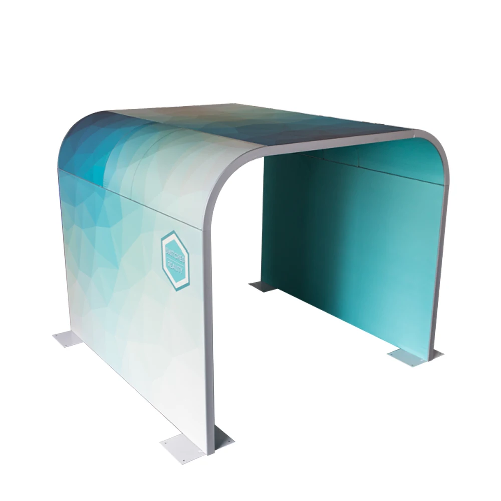 Trade Show Simple Mall Set up Stand 3D Models 10 X 10 Portable Display Advertising Curved U Shape Exhibition Booth