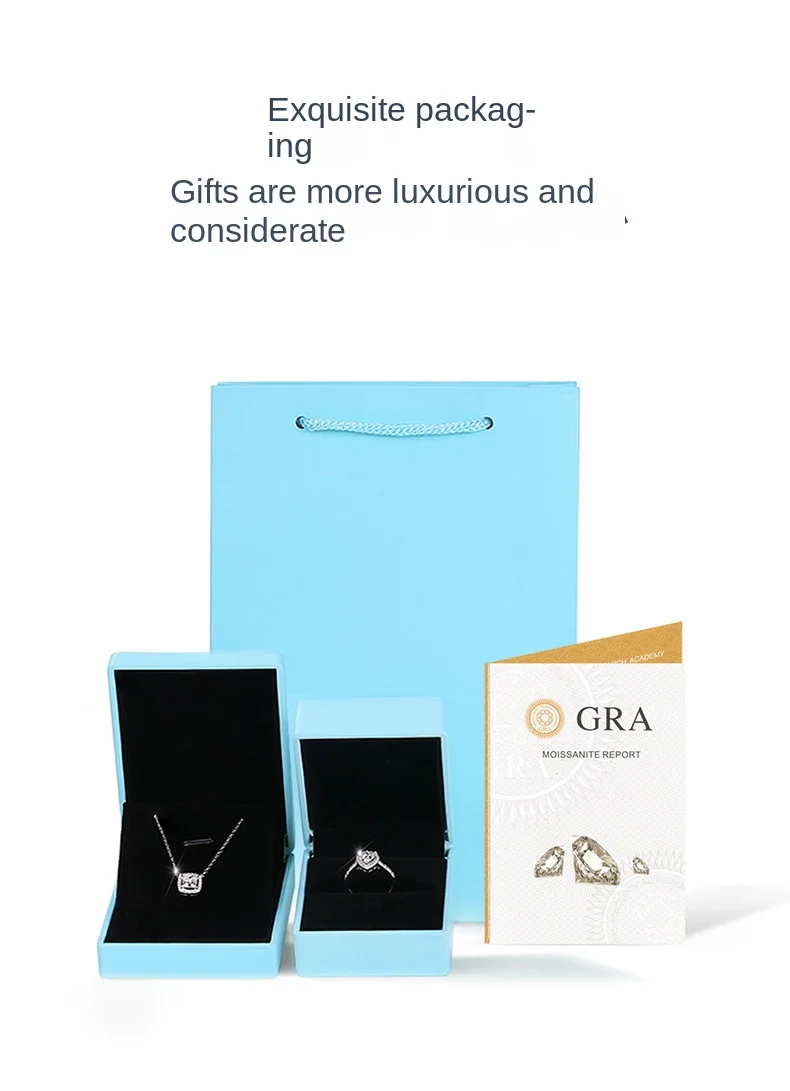 Autumn Winter S925 Silver Stacked Moissanite Necklace Fine Pendant Thick Chain Light Luxury Golden