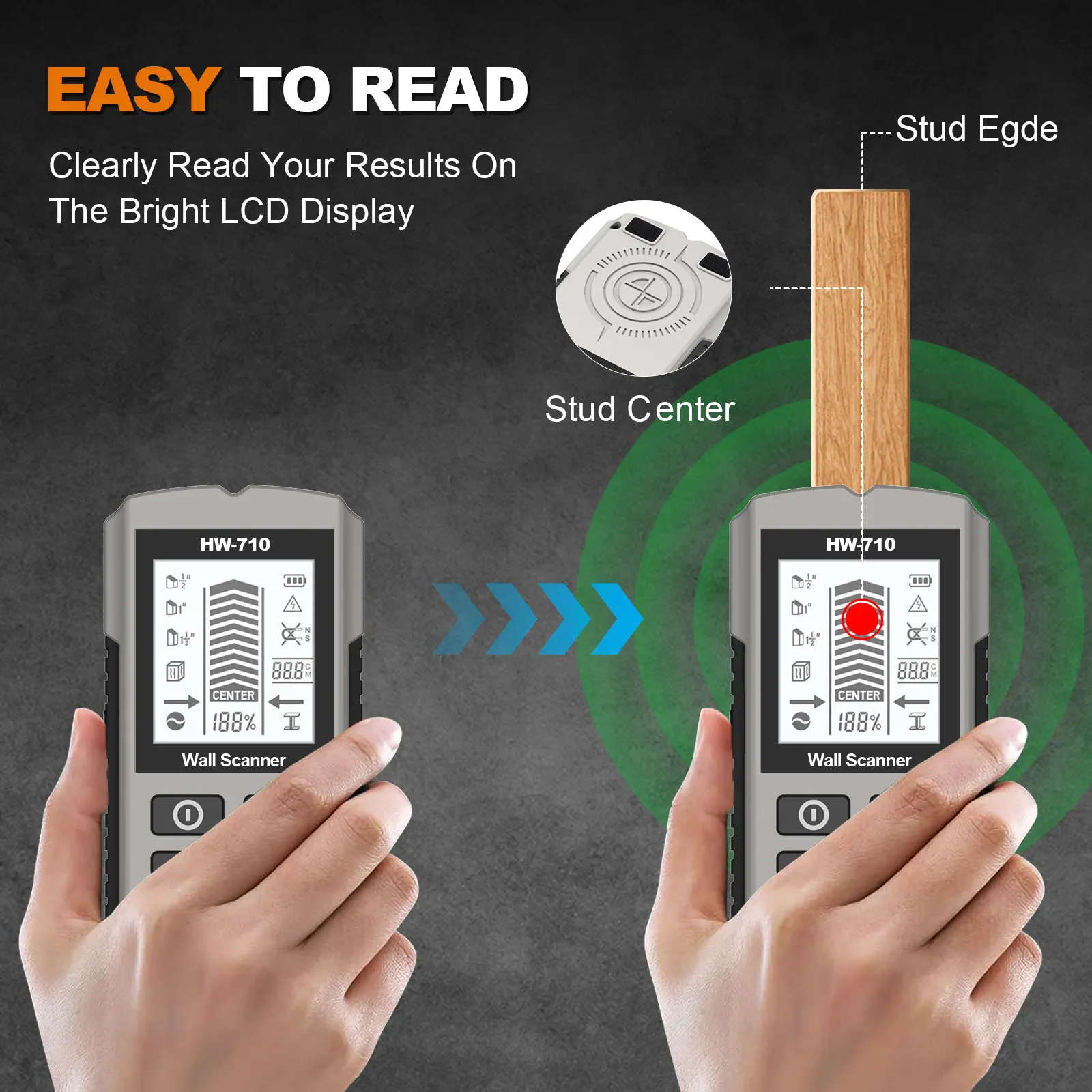 2025 New Model HW-710 Digital 7 in 1 Wall Metal Detector Wood Wire Stud Detector Wall Stud Finder