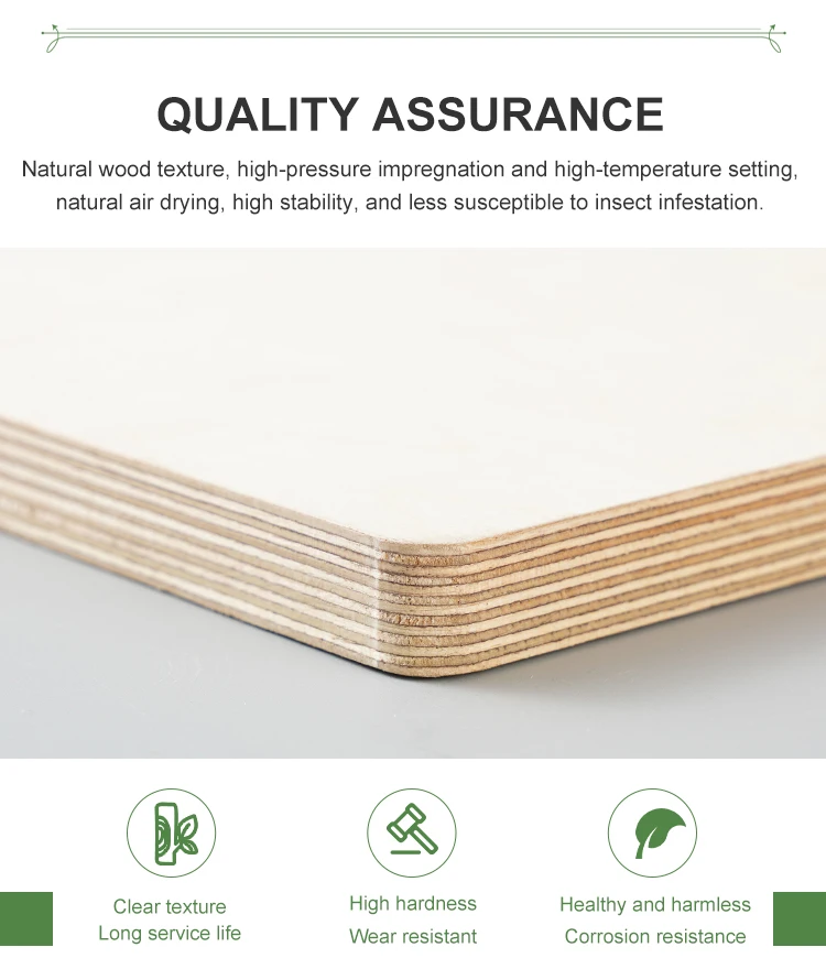 Linyi Birch Uv Hardwood Plywood Sheet 4x8 18mm Poplar Okoume Marine