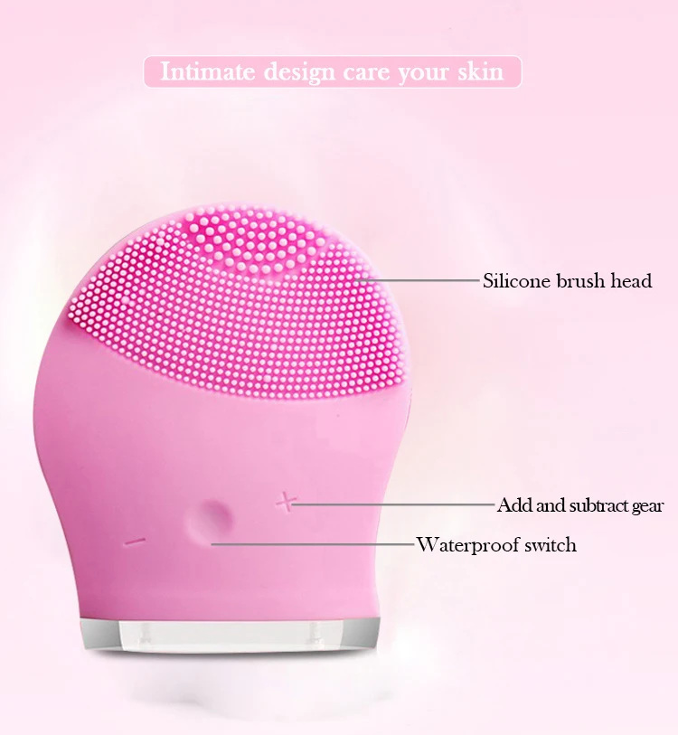 Silicone Facial Cleansing Brush Electric  Wash Face Vibrating USB Rechargeable for Skin Care Deep Cleaning, Gentle Exfoliating
