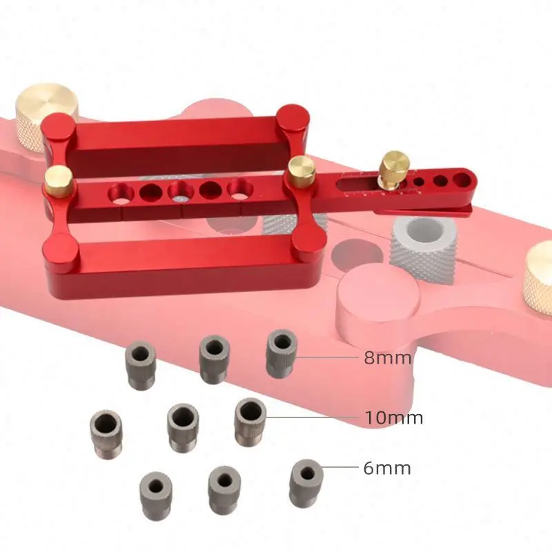 TEBAK Aluminum Alloy High-precision Automatic Centering Positioner for Woodworking Round Log Tenon Puncher for  Piecing Board