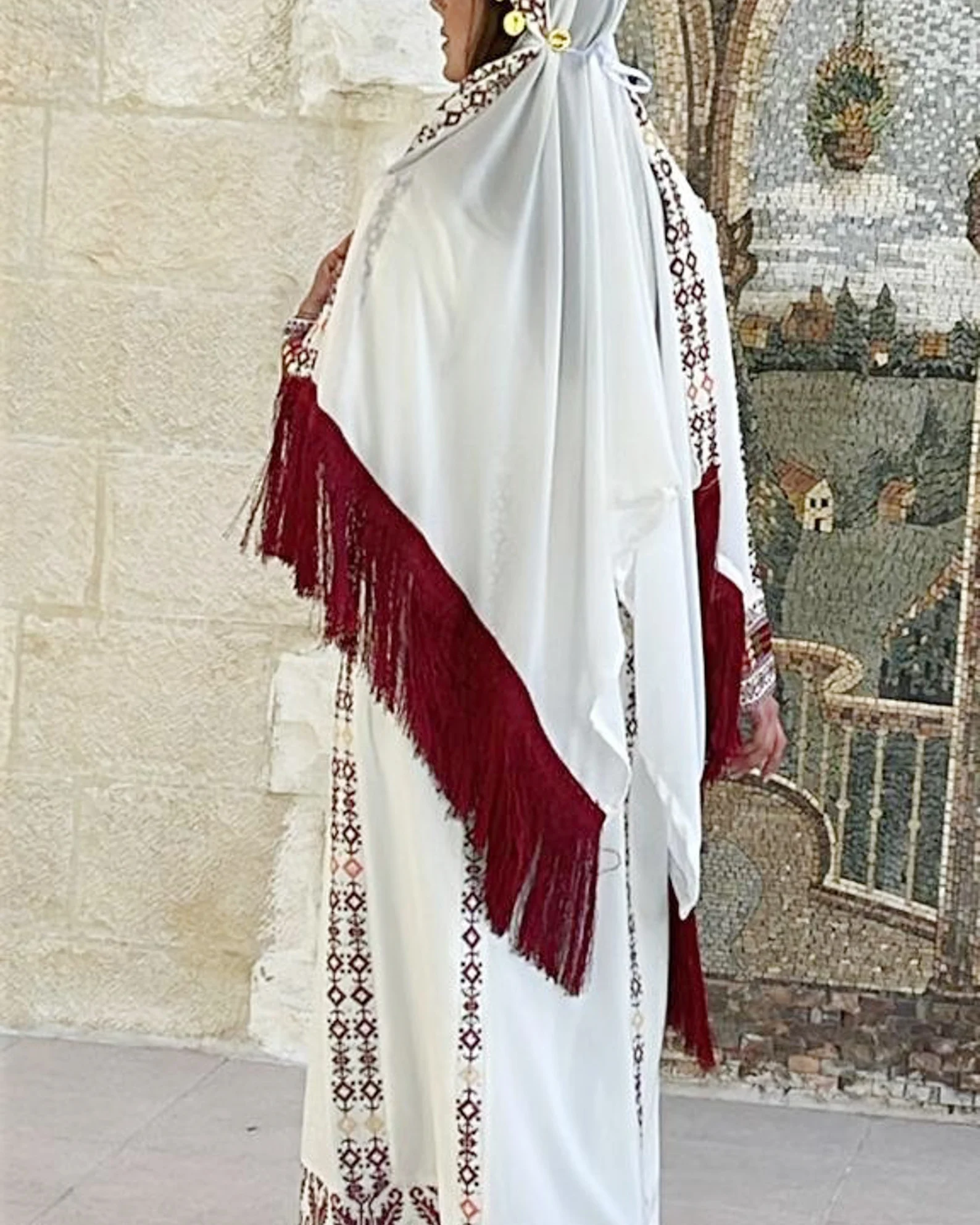 2024 Palestine Islamic Clothing for Women Polyester Muslim Palestinian Thobe for Summer Spring and Autumn Seasons 2024 Palestine Islamic Clothing for Women Polyester Muslim Palestinian Thobe for Summer Spring and Autumn Seasons