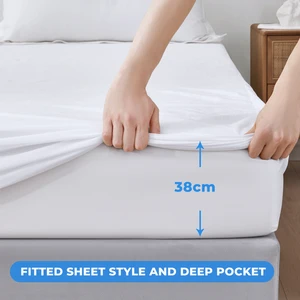 Premium Waterproof Mattress Protector Hypoallergenic Quilted Cotton Terry Anti Dust Mite Bed Bug Resistant Fitted Style