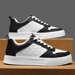 New Styles Casual Shoes for Men Pu Leather Wholesale Sport Design Men's White Footwear Fashionable Male Sneakers Ankle Boys