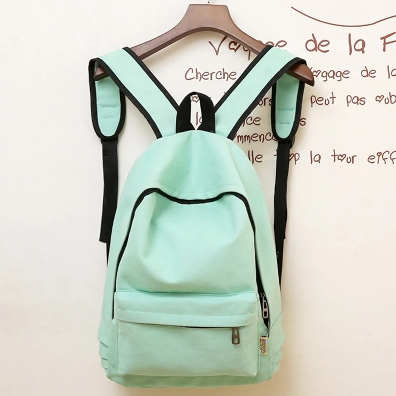 Classical Custom Logo Outdoor College Teenage Canvas Backpack Bag Blank Primary School Bags Backpack