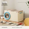 Cat box-single layer with scratching board-blue