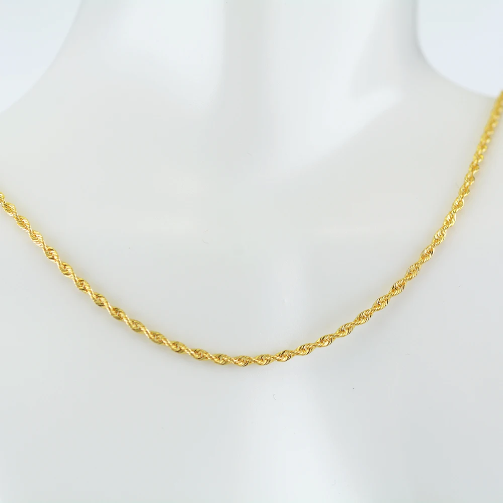 9k 10k 14k 18k 22k Real Gold Rope Chain Designs For Women For Brand ...