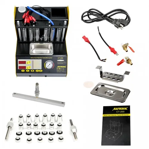 6 Jars Autool CT200 Auto Fuel Injector Cleaner and Tester CT-200 220V/110V With English Panel Keyboard
