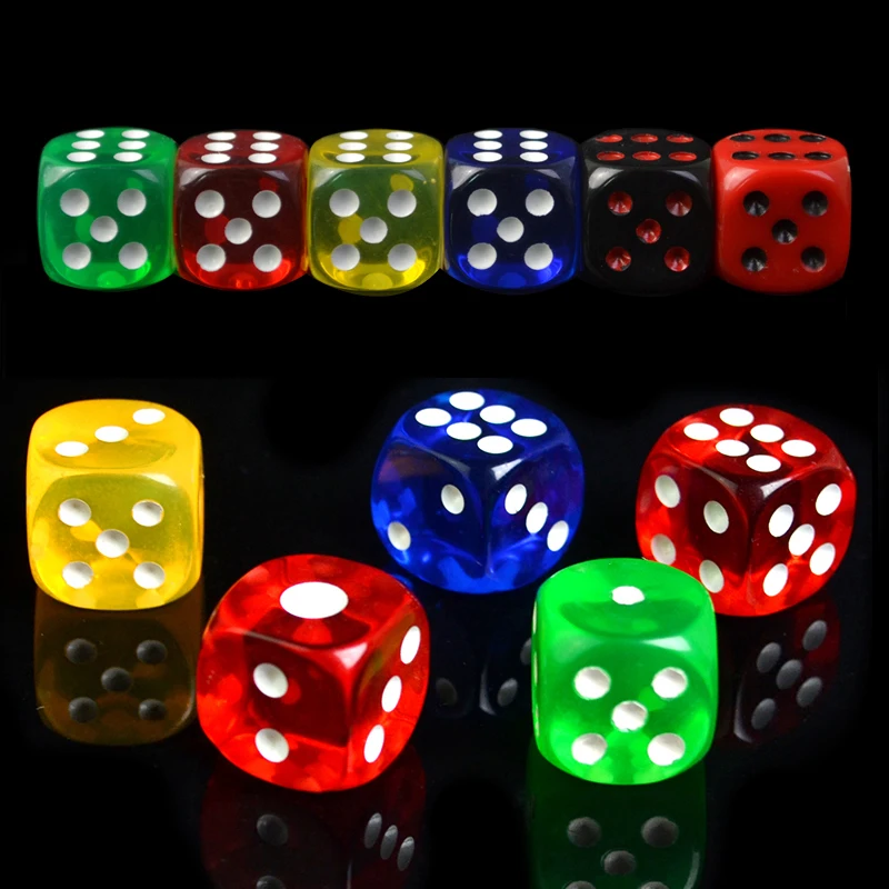 16mm 20 25 30 Resin Color Dice Transparent Black And White Dice Set D6