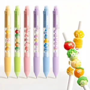 High-Value Creative Student Push-Type Erasable Gel Pen 0.5mm Plastic Material Versatile DIY Bracelet Pendant Use