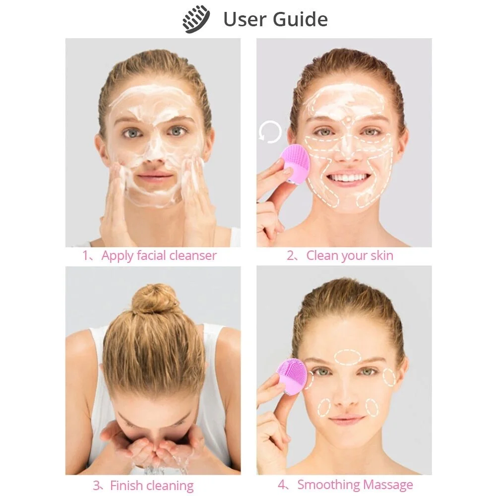 Rechargeable New Waterproof Electric Silica Gel Cleanser Vibrating