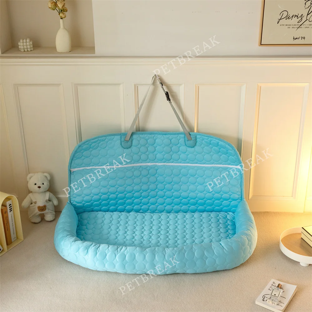 Outdoor Travel Safety Dog Sofa Bed Pet Car Booster Seat Cooling Soft 2