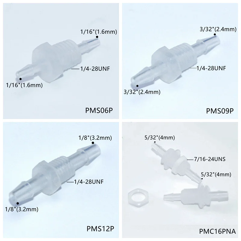 JU Easy Mounting Hose Tubing Connectors Plastic Bulkhead Union Thread Panel Mount Barb Pipe Fittings
