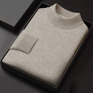 Men's Pure Woolen Sweater Tops Autumn Winter Cashmere Sweater Pullover Male Warm Knitwear Sweater