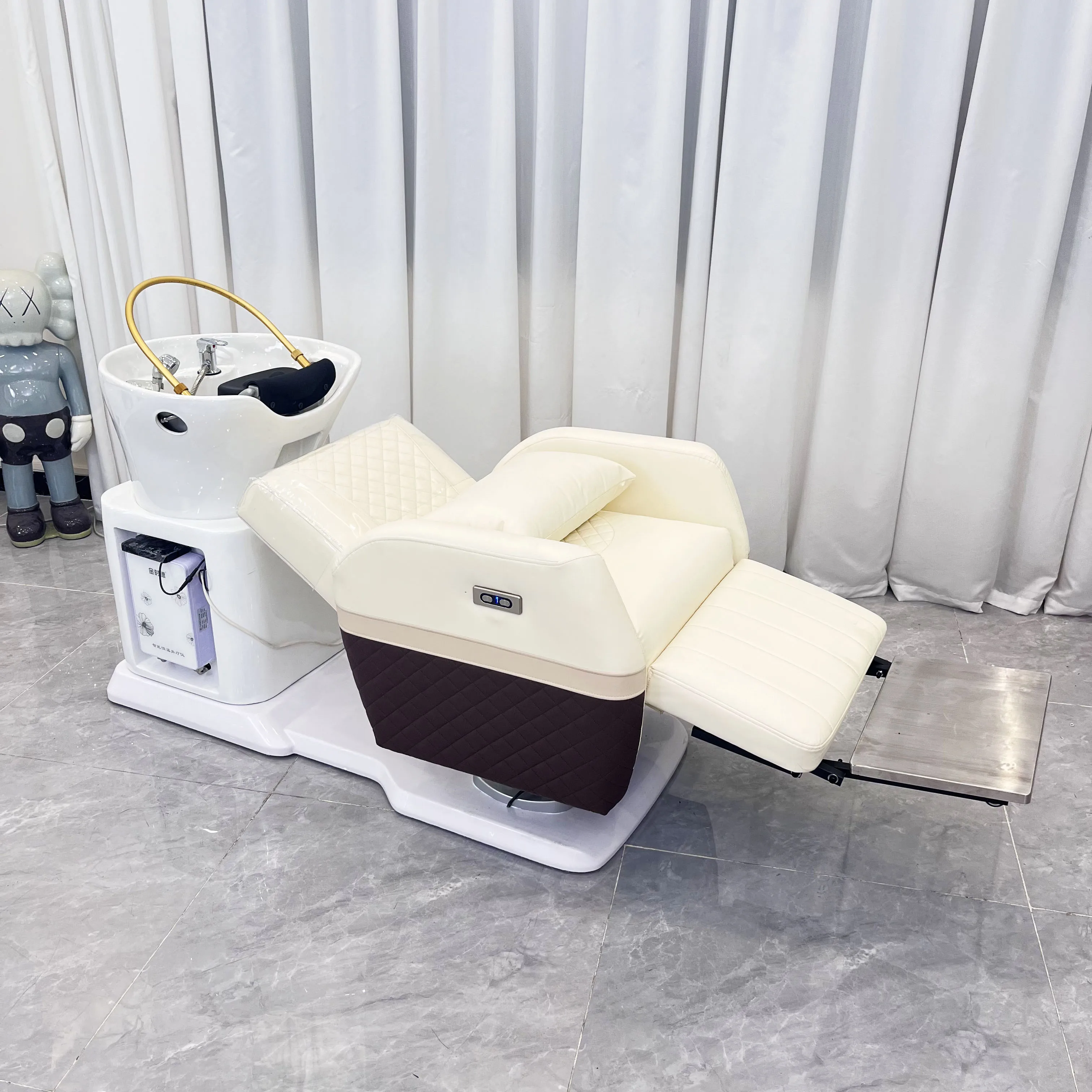 Hair Washing Salon Electric Adjustable Shampoo Bowl Chair Rotated 