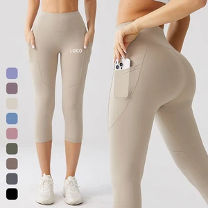 Women's High Waist Breathable Butt-Lifting Yoga Pants With Print Pattern Custom Logo Fitness Sports Leggings With Pocket