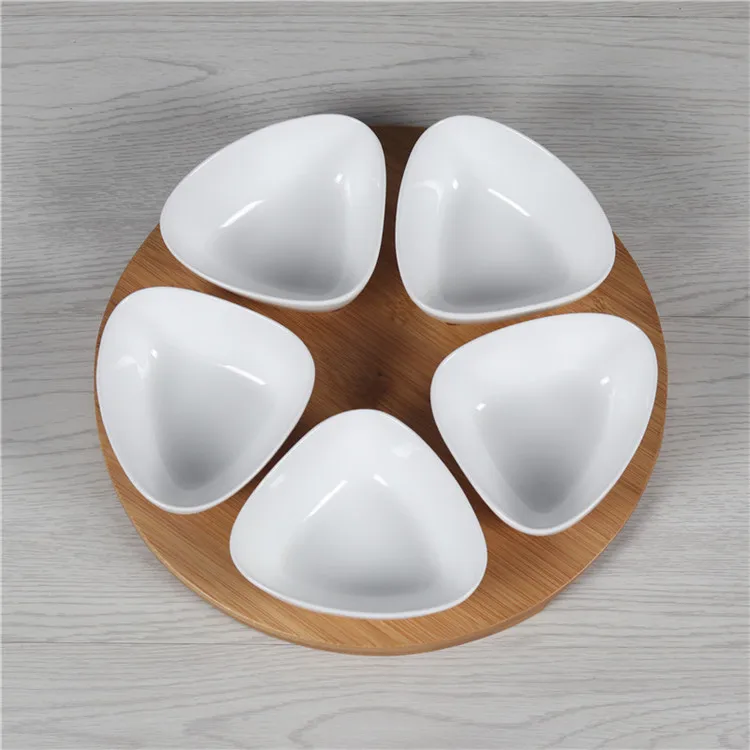 Kitchen Triangle Shape Appetizer  Tapas Serving Dishes With Stand for Home