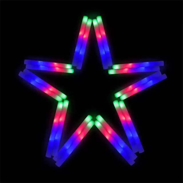 Wholesale RGB Custom Logo Cheering Glowing Light up Party Led Foam Sticks for Concert Parties Neon Party