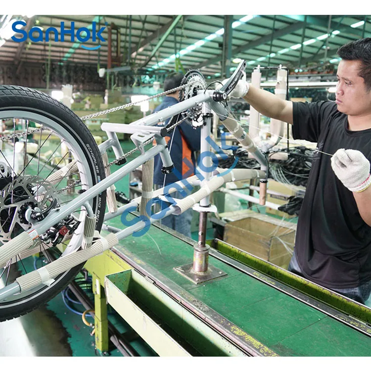 Light Duty Carbon Steel Flat Top Chain Conveyor Folding Bike Assembly Line