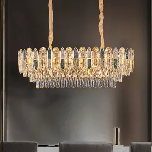 Hotel Decorative  Pendant Light Living Room Gold Round K9 Crystal Modern Luxury E14 Chandelier