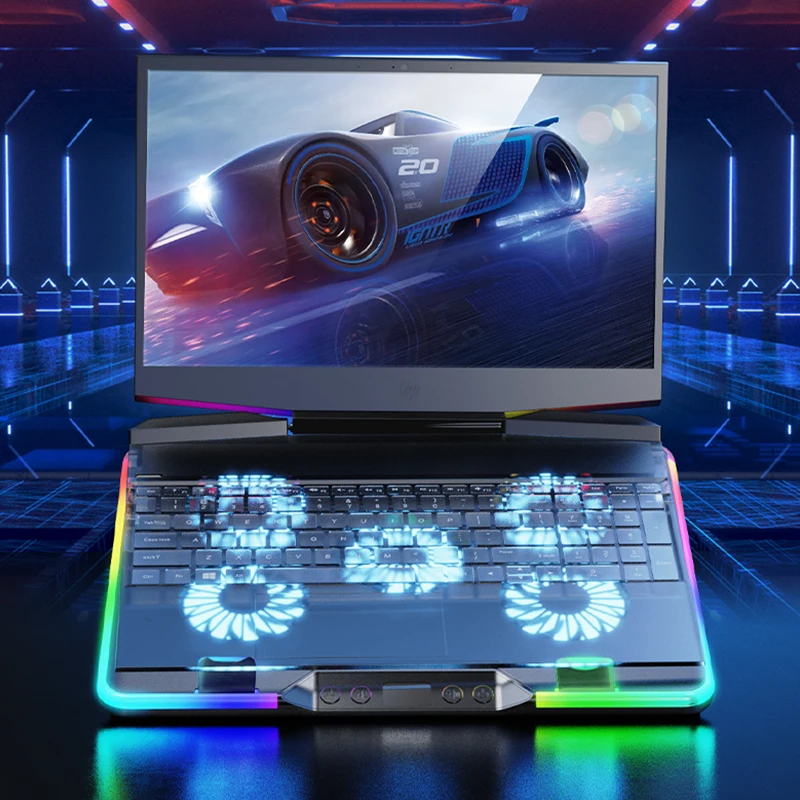 Охлаждающая подставка RGB для ноутбука с 5 вентиляторами эргономичный комфортный кулер легкая Подставка-кулер