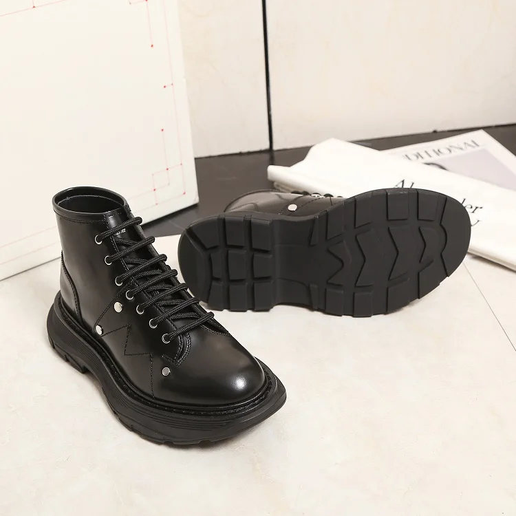 Women Oxford Shoes Black Oxford High Tops Platform Women Casual Shoes Lace Up Fashion Sneakers