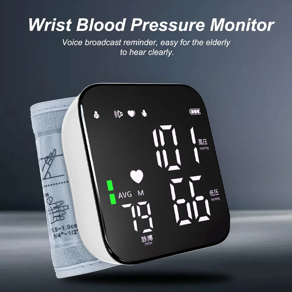 HUAAN LED Voice Broadcasting Medical Device Digital Electric Wrist Band BP Cuff Machine Sphygmomanometer Blood Pressure Monitors
