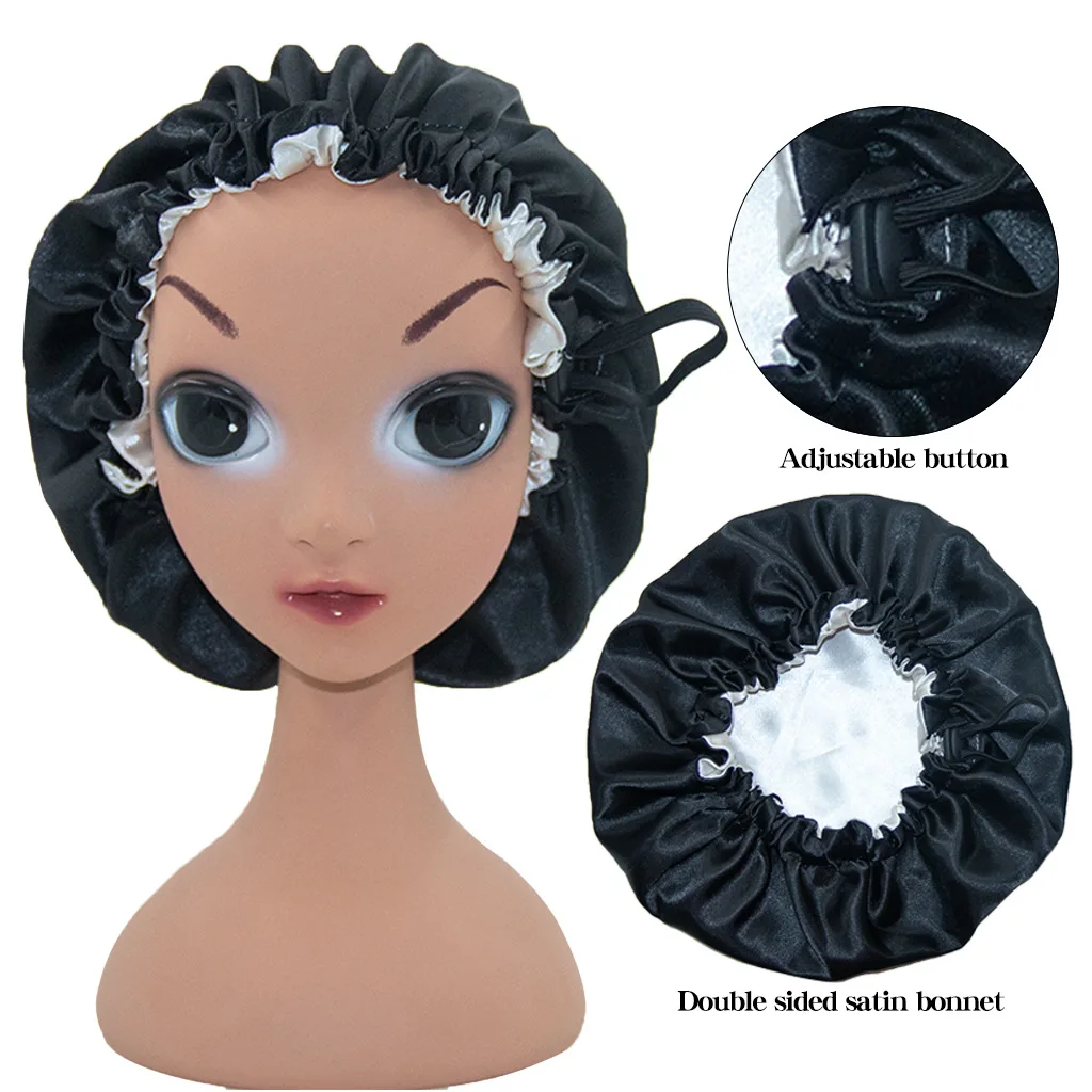 2024 новая детская цветная шапочка для сна модная эластичная волос регулируемая шапка на пуговицах