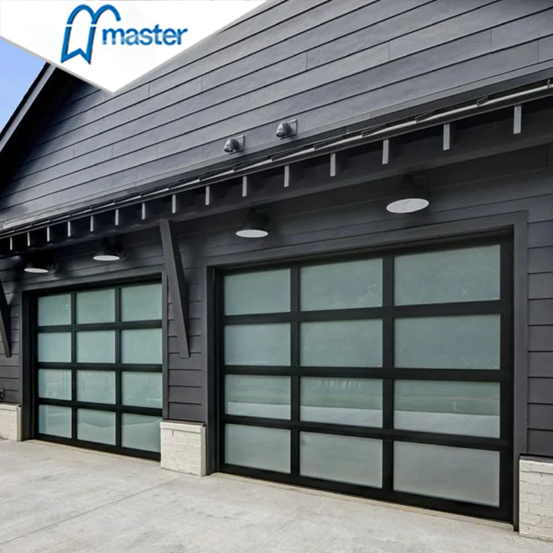 Master Well Modern Aluminum Alloy Tempered Glass Panel Full View Garage
