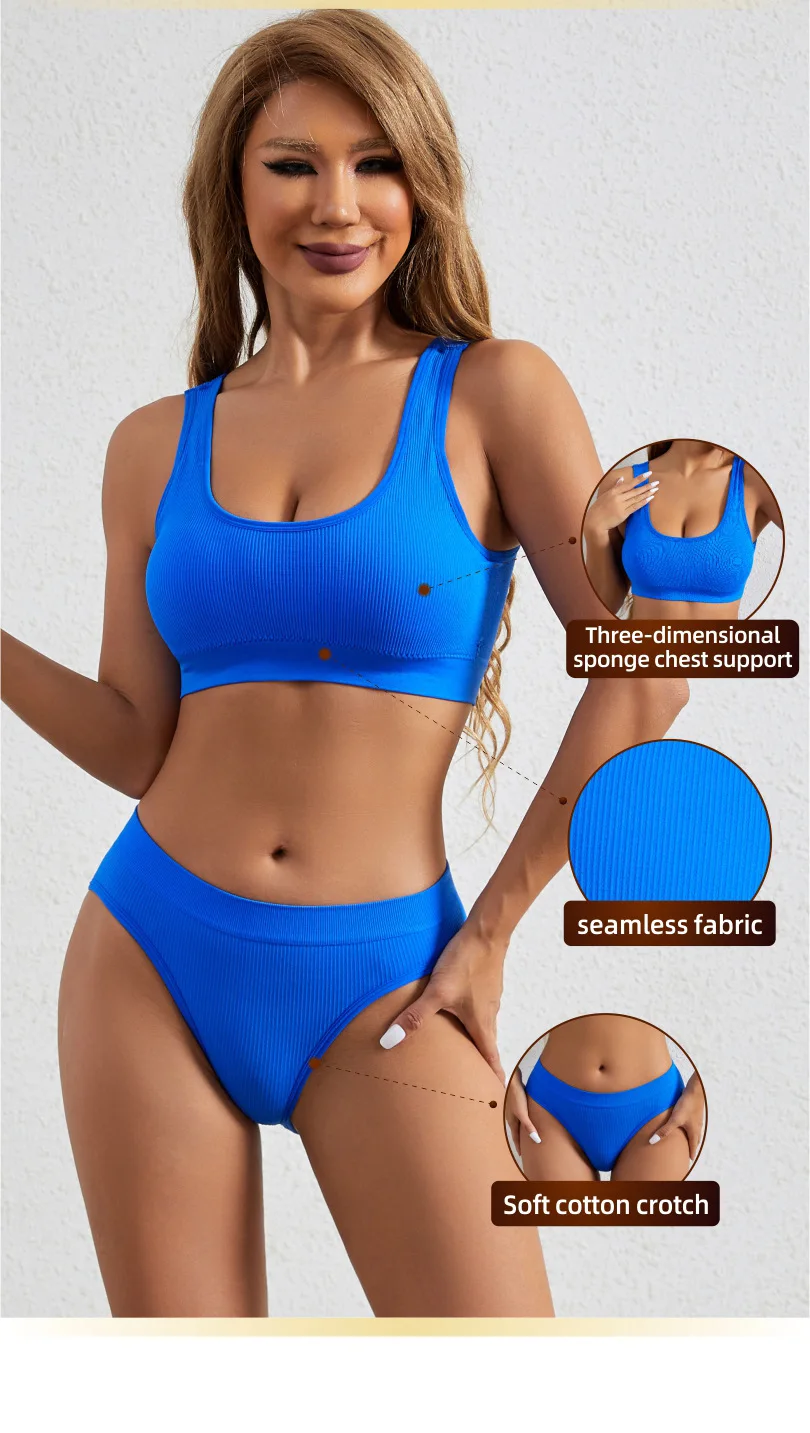 669 mint sports bra and brief front view