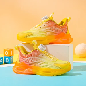 Made in China Boys Sneakers for School Students Winter Training Basketball Shoes with Rotating Buttons Kid Sports Shoes