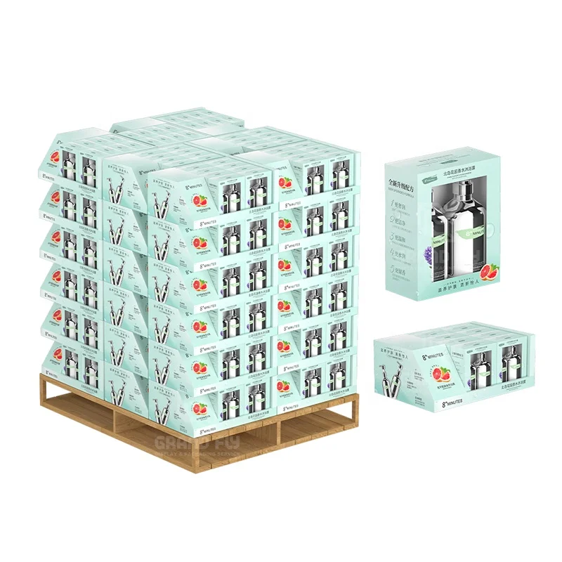 Custom Sams-Club Stackable PDQ Pallet Display Box Supermarket Corrugated Cardboard Boxes Storage Trays Display PDQ