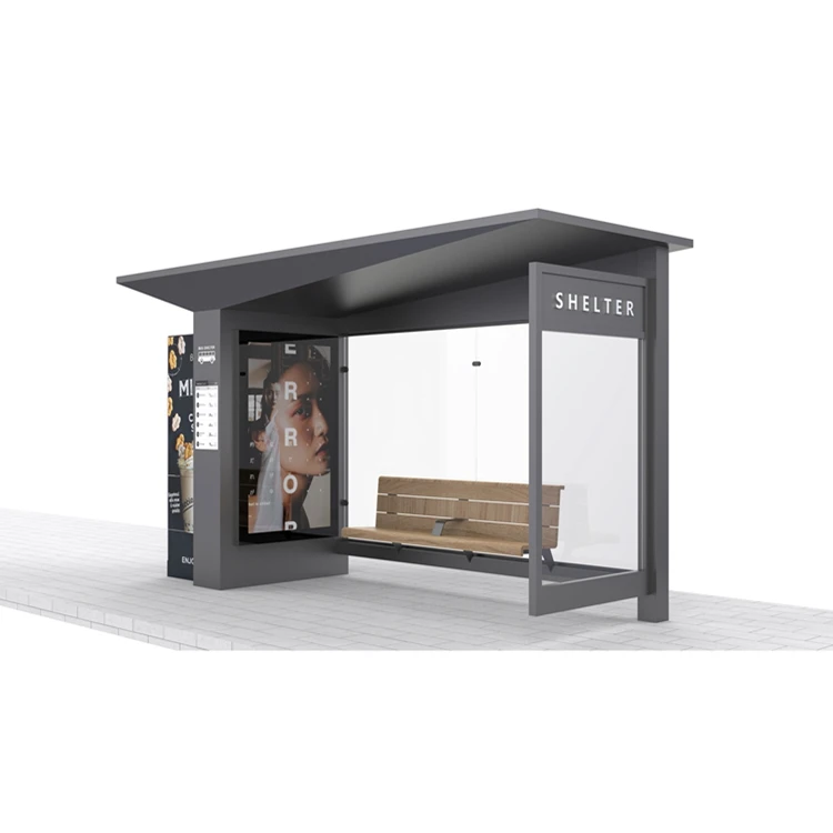 Smart Metal Bus Station Stop for Sale Prefab Bus Shelter With Indoor Shop
